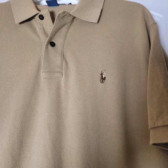 Ralph Lauren Tan Polo with Embroidered Pony Size Large - Picture 4 of 8